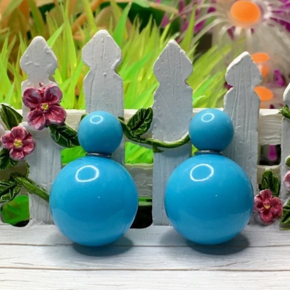 Light Blue Candy Double Stud Earrings - Picture 1 of 3